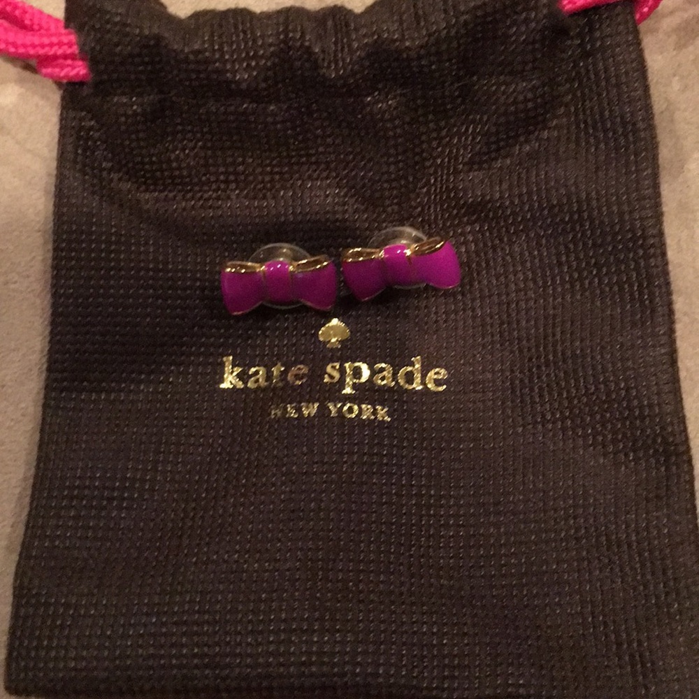 Kate Spade purple bow earrings